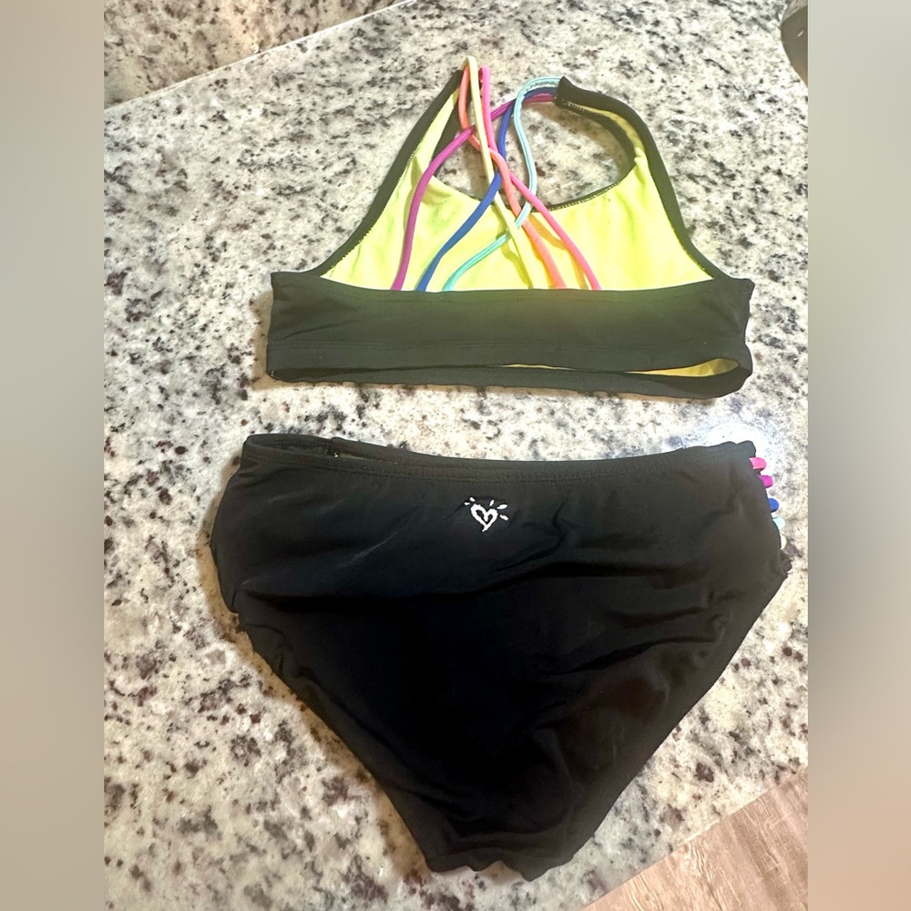 Girls size 10/12 two piece black bikini.